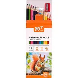Олівці кольорові Yes Orange Line з точилкою 12 кольорів 12 шт. (290723) - мініатюра 4