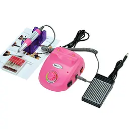 Фрезер-машинка для манікюру та педикюру з педаллю Beauty nail 9-1 DM-208 корекції штучних нігтів 6 насадок 25 т об/хв Рожева - мініатюра 12
