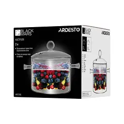 Каструля ARDESTO Black Mars 2л, боросилікатне скло (AR0720GB) - мініатюра 4