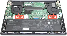 Вентилятор Asus кулер для моделей ноутбука VivoBook Pro 14 K3400, K6400, M6400, N7400, X3400, X7400 (CPU Fan) 13NB0U40T02121 Оригінал, 5V, 4pin - мініатюра 3