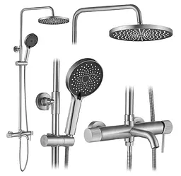 Душова система з виливом Rea Lungo Stripe nickel brushed REA-P9491