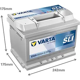 Акумулятор Varta Dynamic SLI 12В 60Аг 540А (EN) R+ (560409054) - мініатюра 2