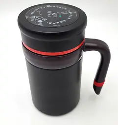 Термос для води напоїв з ручкою LED екраном та сенсорним датчиком температури пляшка сталевий термокухоль Smart Cup Led 500 мл Elite EL-8082 YC