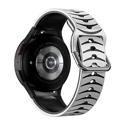 Ремінець для Samsung Galaxy Watch 4 Classic 42mm - біло-чорний ширина кріплення 20мм силікон Watchbands Scales (W18-4WB66902667) - мініатюра 2