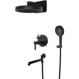 Душова система прихованого монтажу Koer KB-66029-05 3 функції Black KR5492, Чорний матовий