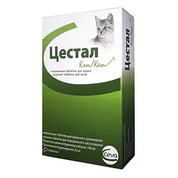 Антигельмінтний препарат Ceva Cestal Cat для котів широкого спектру дії жувальні таблетки