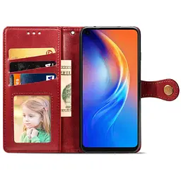 Шкіряний чохол-книжка GETMAN Gallant (PU) для TECNO Camon 16 SE Червоний - мініатюра 3
