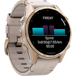 Смарт-годинник Garmin Fenix 8 AMOLED Sapphire 43mm Soft Gold with Limestone Leather Band [010-02903-40] [115170] - мініатюра 3