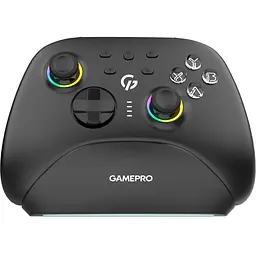 Геймпад GamePro із зарядною станцією BT 5.3/USB/2.4 ГГц (Switch/PC/iOS/Android) RGB Black (GPX13BDOC)