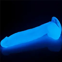 Неоновий фалоімітатор LoveToy Lumino Play 26 см блакитний - мініатюра 8