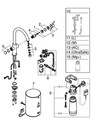 Змішувач для кухні з бойлером Grohe Red Duo 30083001 M-size, Хром - мініатюра 7