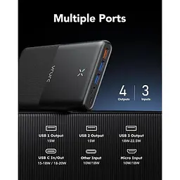 Портативний зарядний пристрій Vrurc 30000 mAh 20W швидка зарядка PD 18W QC 3.0 USB C з 4 виходами - мініатюра 6