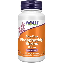 Фосфатидилсерин Now Foods Soy-Free Phosphatidyl Serine 150 мг 60 веганських капсул