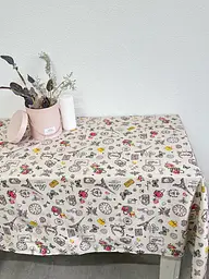 Скатертина Ecotton 150х200 см бавовняна з рогожки бежева Мадам Париж (23544) - мініатюра 6