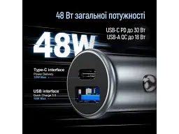 Автомобільний зарядний пристрій ColorWay 38 W Gray (CW-CHA065PD-GR) - мініатюра 5