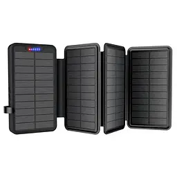 Універсальна зарядна батарея PowerBank iBattery YD-820S 26800mAh із сонячними панелями та ліхтариком (Чорний) - мініатюра 4