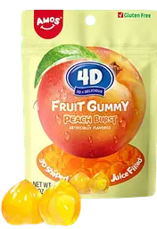 Желейні цукерки Amos 4D Fruit Gummy Peach Burst 65г - мініатюра 4