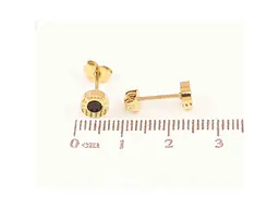 Сережки Xuping пусети TTM Stainless Steel 14K "Кола з візерунком циферблат" ø6мм (335903) 1,5см - мініатюра 2