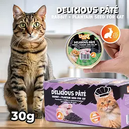 Смачний паштет UNIQ PETS CAT WET FOOD ROYAL RABBIT з кролика та насіння подорожника, 30 г - мініатюра 5