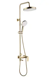 Душова система з виливом Rea Veneta зовнішнього монтажу brushed gold REA-P3003 - мініатюра 6