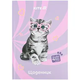 Щоденник шкільний Kite Studio Pets 170х238 мм рожевий (SP25-262-1)
