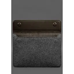 Чохол-конверт BlankNote Crazy Horse для MacBook 16 із клапаном шкіра+фетр Темно-коричневий - мініатюра 3