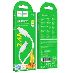 Дата кабель Hoco X122 Benefit USB to Lightning 2.4A 1 м White - мініатюра 3