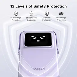 Бездротовий магнітний павербанк Ugreen PB572 10000 mAh 20 W зі складною підставкою та TFT дисплеєм фіолетовий - мініатюра 6