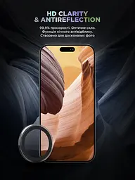 Захисне скло для камери Apple iPhone 14 Pro Max/14 Pro, Supreme BI, прозорий колір, з рамкою, глянцеве скло для захисту лінз, протиударне, прозоре, з клейовим шаром по контуру, не впливає на якість фото, ArmorStandart (ARM76601) - мініатюра 4