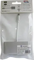 Хаб USB "4-in-1", Grey, Type-C 3.1 - 1xType-C / 1xUSB 3.0 / HDMI 4K / GLAN, кабель 8 см Dynamode teh0027588 - мініатюра 3