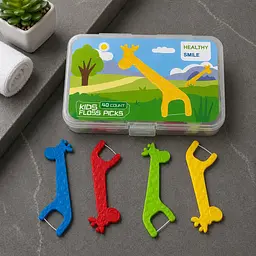 Дитячий флос на тримачі Healthy Smile Kids, 40 шт, для очищення міжзубних проміжків