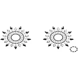 Пестіс з кристалів Petits Joujoux Gloria set of 2 - Black/Silver, прикраса на груди