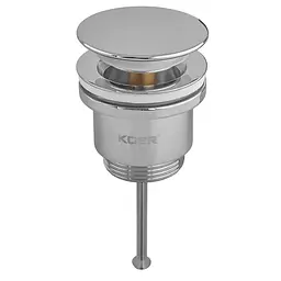 Донний клапан для раковини Koer PW-11-01 універсальний Click-Clack 1 1/4″ Хром KR5790