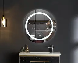 Дзеркало Mixxus Plain MC02-80 (LED Touch, годинник, антизапотівання, димер, регулювання яскравості) MI6931 - мініатюра 8