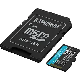 Карта пам'яті Kingston microSDXC Canvas Go! Plus 128GB Class 10 UHS-I U3 V30 A2 + SD adapter (SDCG4/128GB) [141531] - мініатюра 3