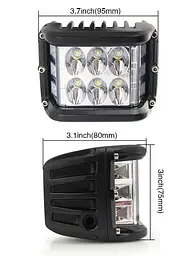 Додаткова LED фара 18W (3W x 6) 10-30V 90x76x80 mm ближній стробоскоп 1 шт. (W 0260-RB) - мініатюра 5