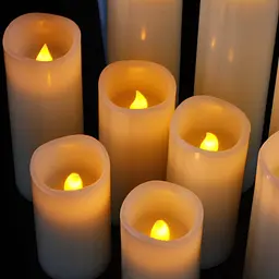 Набір світлодіодних LED свічок Niki Light 9 шт лед свічка з імітацією воску різних розмірів з пультом керування тепло біла - мініатюра 4