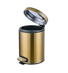 Відро для сміття Mixxus Ellipse-TC0205 Brushed Gold з плавним закриттям, кругле, 5 л, золотий (MI8400) - мініатюра 2