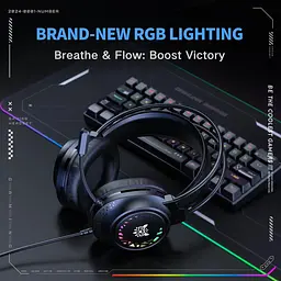 Навушники Onikuma ігрові M-95 Gaming Headset з мікрофоном та RGB підсвіткою для ПК PS4 PS5 Xbox провідні геймерські - мініатюра 7