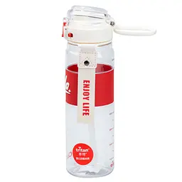 Пляшка для води спортивна Hello 860 мл з трубочкою та ручкою, червоний Happy Life HP17303R - мініатюра 4