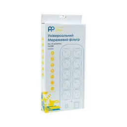 Мережевий фільтр живлення PowerPlant 5м, 10 розеток, USB, євро, 100% мідь (YS-N6065/5) (EX610556) - мініатюра 3