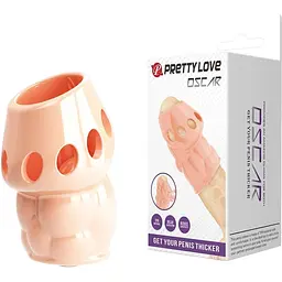 Насадка на пеніс Pretty Love Oskar Penis Thicker Flesh 6.4 см тілесний