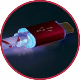 Дата кабель USB 2.0 AM to Micro 5P 1.0m RedLED backlight Defender (87556) - мініатюра 4