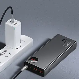 Зовнішній акумулятор Baseus Adaman Metal Digital Display 20000mAh 65W Black (PPIMDA-D01) [68284] - мініатюра 10