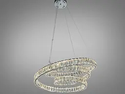 Стильна підвісна LED-люстра з кришталем Diasha D8876/600CH, 92W, пульт, хром, Ø58 см - мініатюра 3