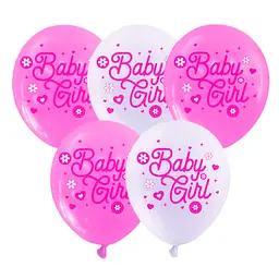 Кулька повітряна латексна з принтом 30 см (25) Baby girl, IDEA7-PB-47