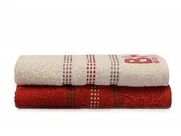 Набір рушників Beverly Hills Polo Club - 355BHP1267 Botanik Brick Red, Cream 50x90 - мініатюра 4