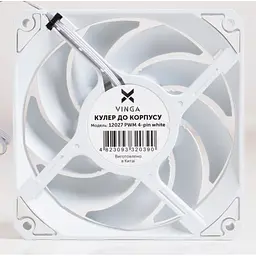 Кулер до корпусу Vinga 12027 PWM 4-pin white - мініатюра 3