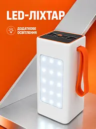 Power Bank 100000 мА·год 22,5 Вт з 4 USB, LED-ліхтарем, білий (49676358) - мініатюра 4