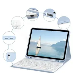 Чохол до планшета BeCover with keyboard Apple iPad Mini 6 2021 Light Blue (712989) - мініатюра 3